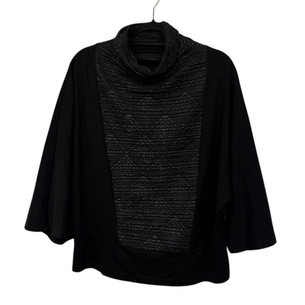 TRINE KRYGER SIMONSEN‎ Black Cowl Neck Dolman Sleeve Top Small Lagenlook